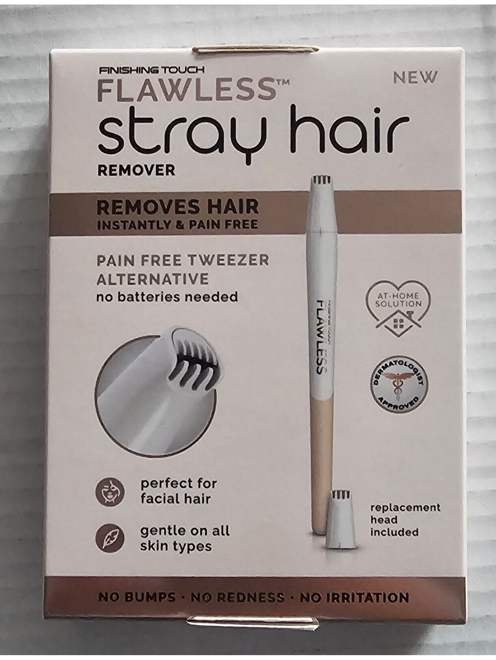 FLAWLESS STRAY HAIR REMOVER FINISHING TOUCH NO BATTERIES NEEDED